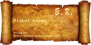 Biebel Kozma névjegykártya